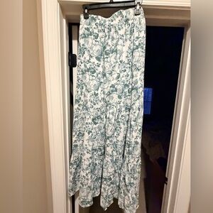 Altar'd State Green Floral Maxi Skirt